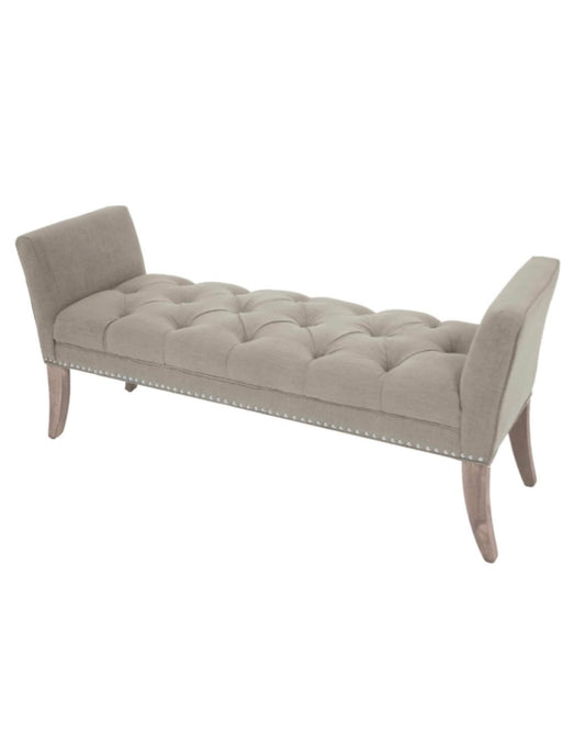 Light Grey Linen Bench