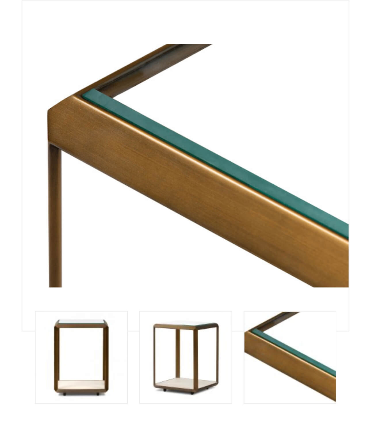 Ivory Brass Shagreen Side Table