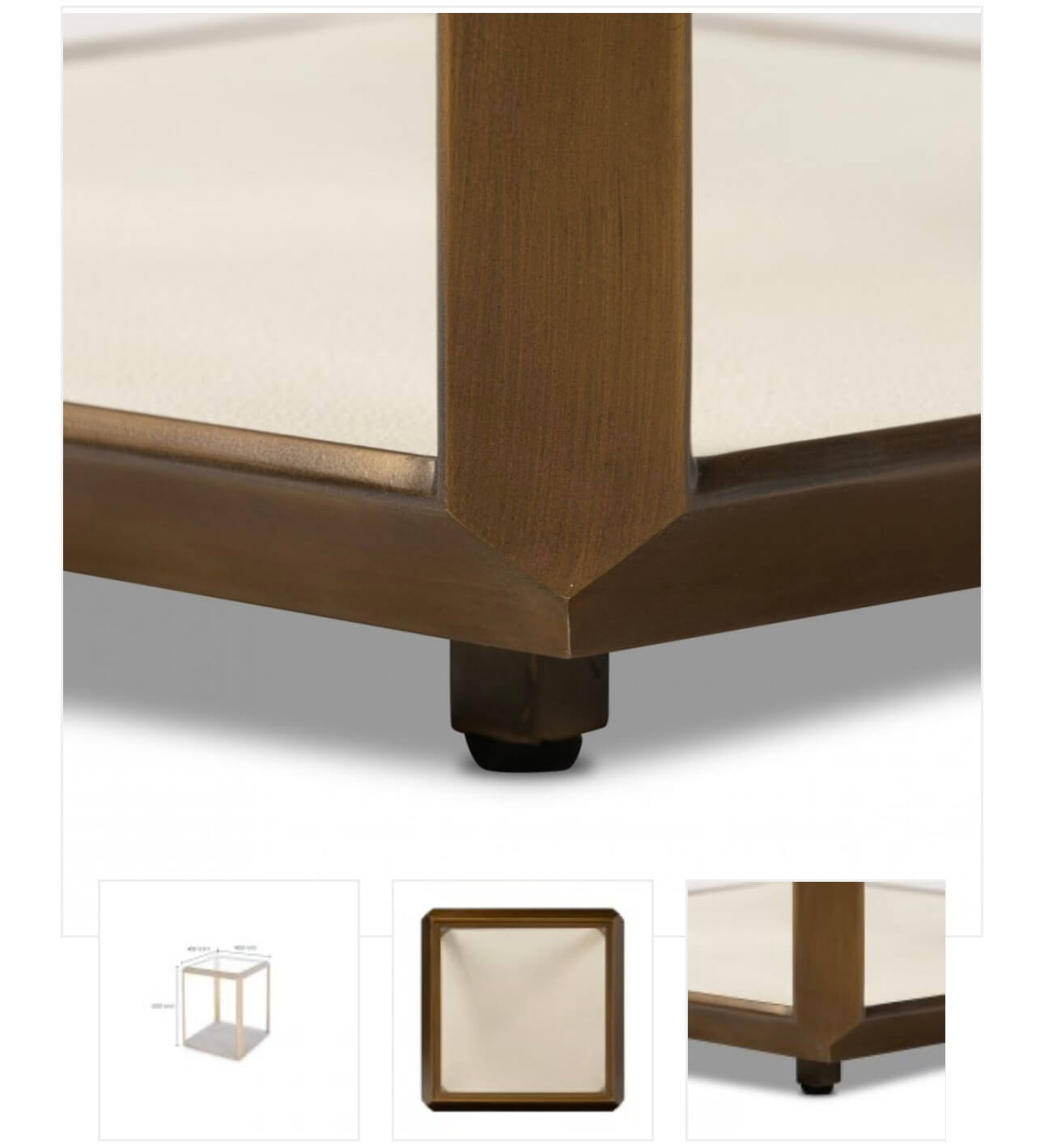 Ivory Brass Shagreen Side Table