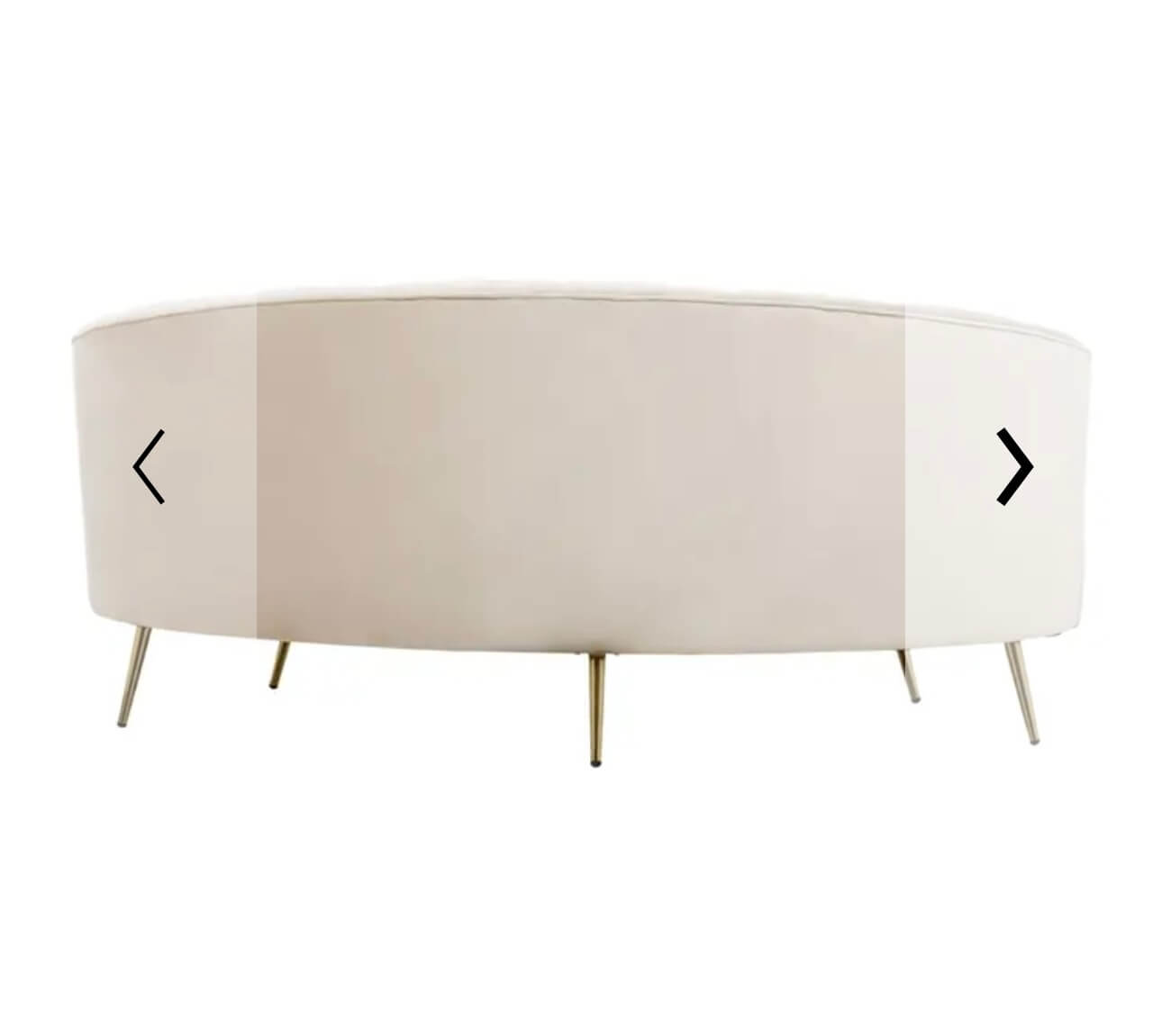 Curved Beige Velvet Sofa