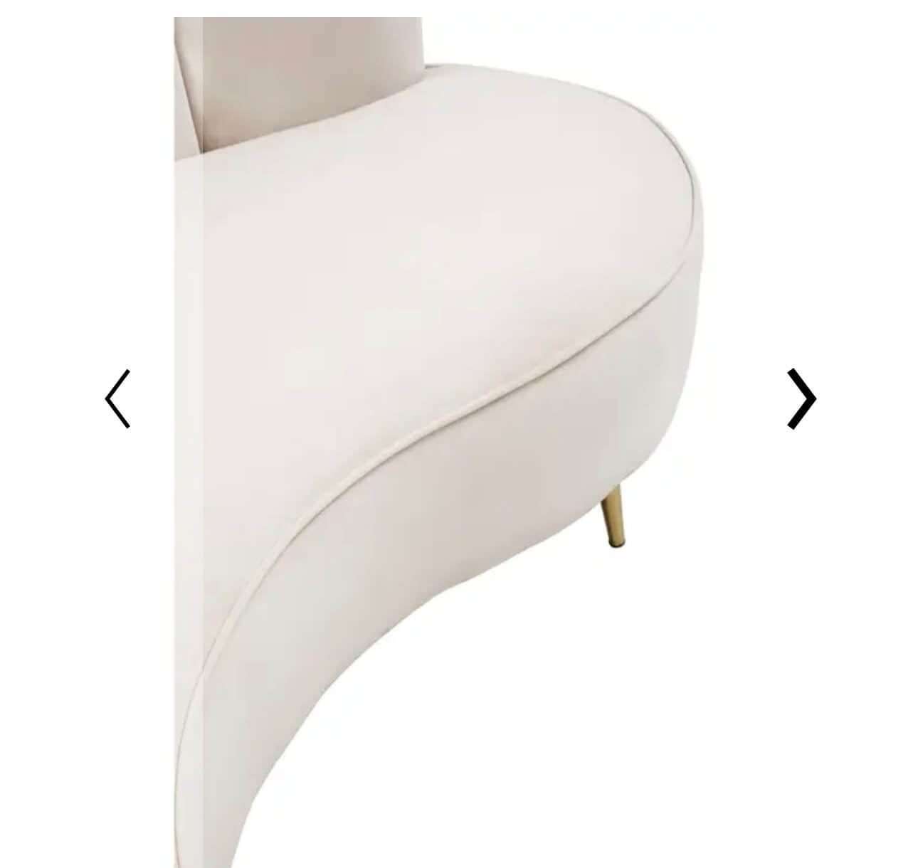 Curved Beige Velvet Sofa