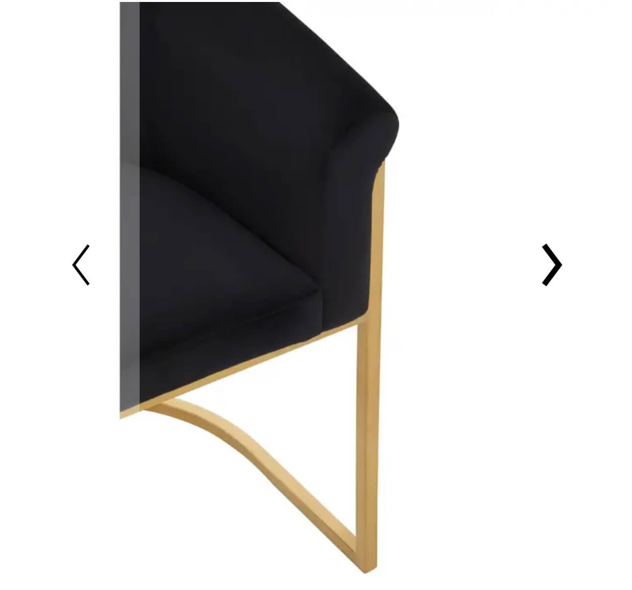 Matte Gold Black Velvet Dining Chair
