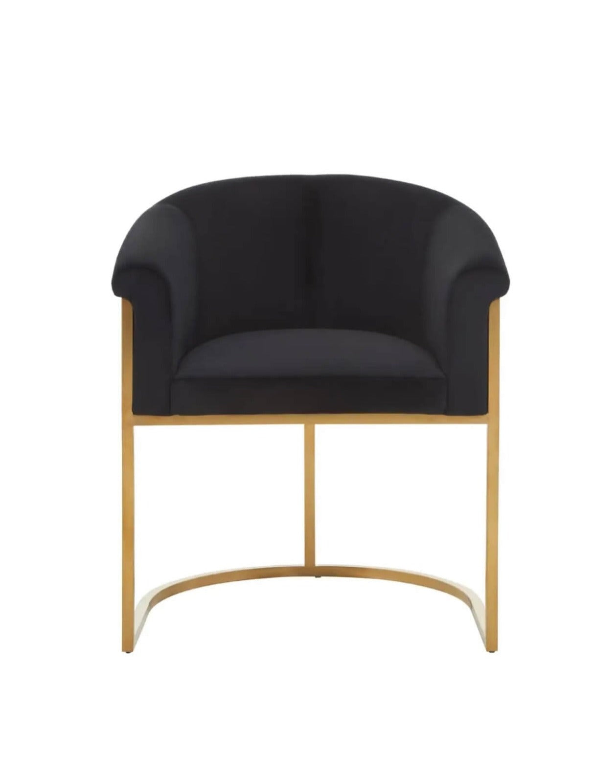 Matte Gold Velvet Dining Chair