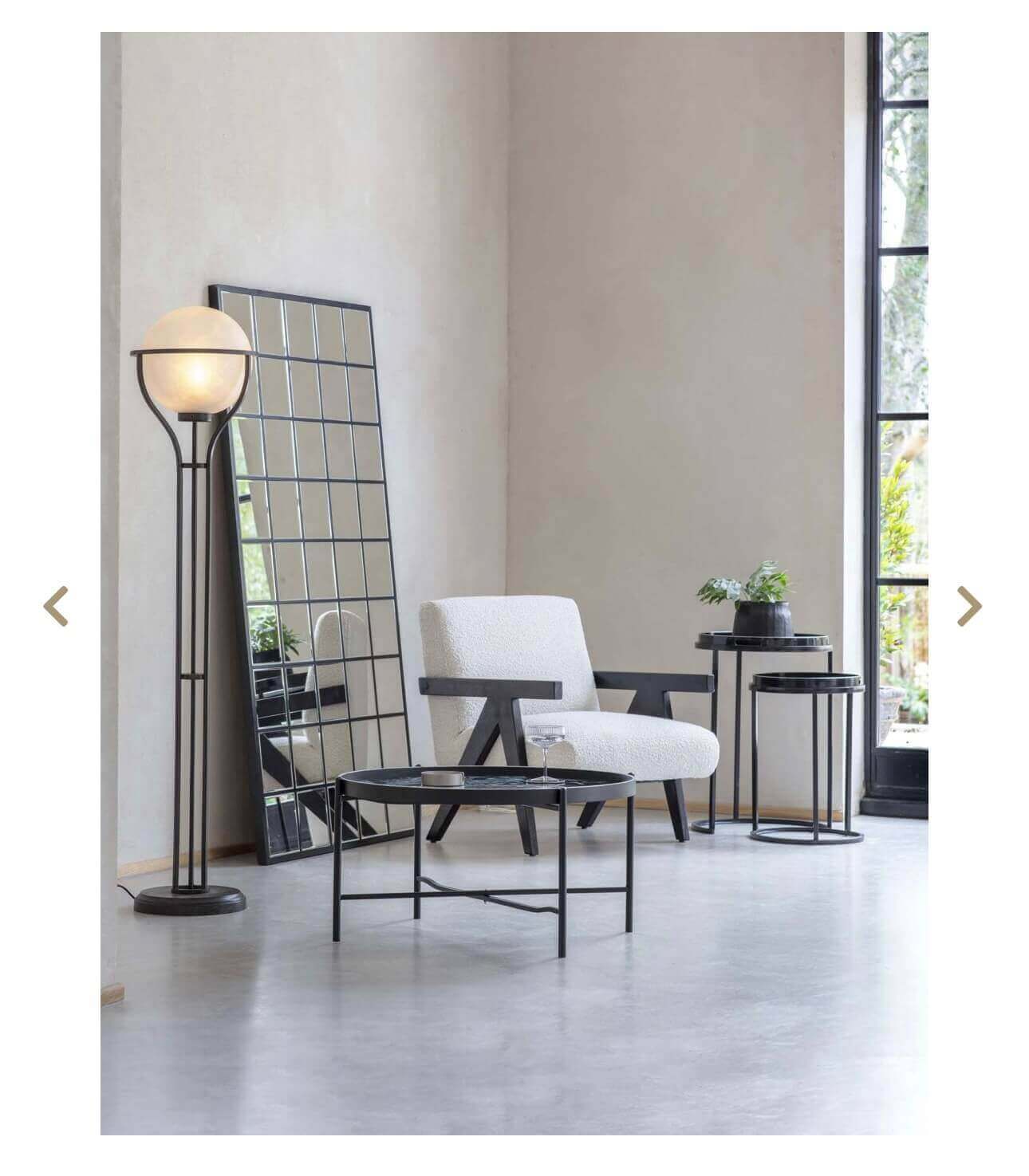 Boucle Black Framed Armchair