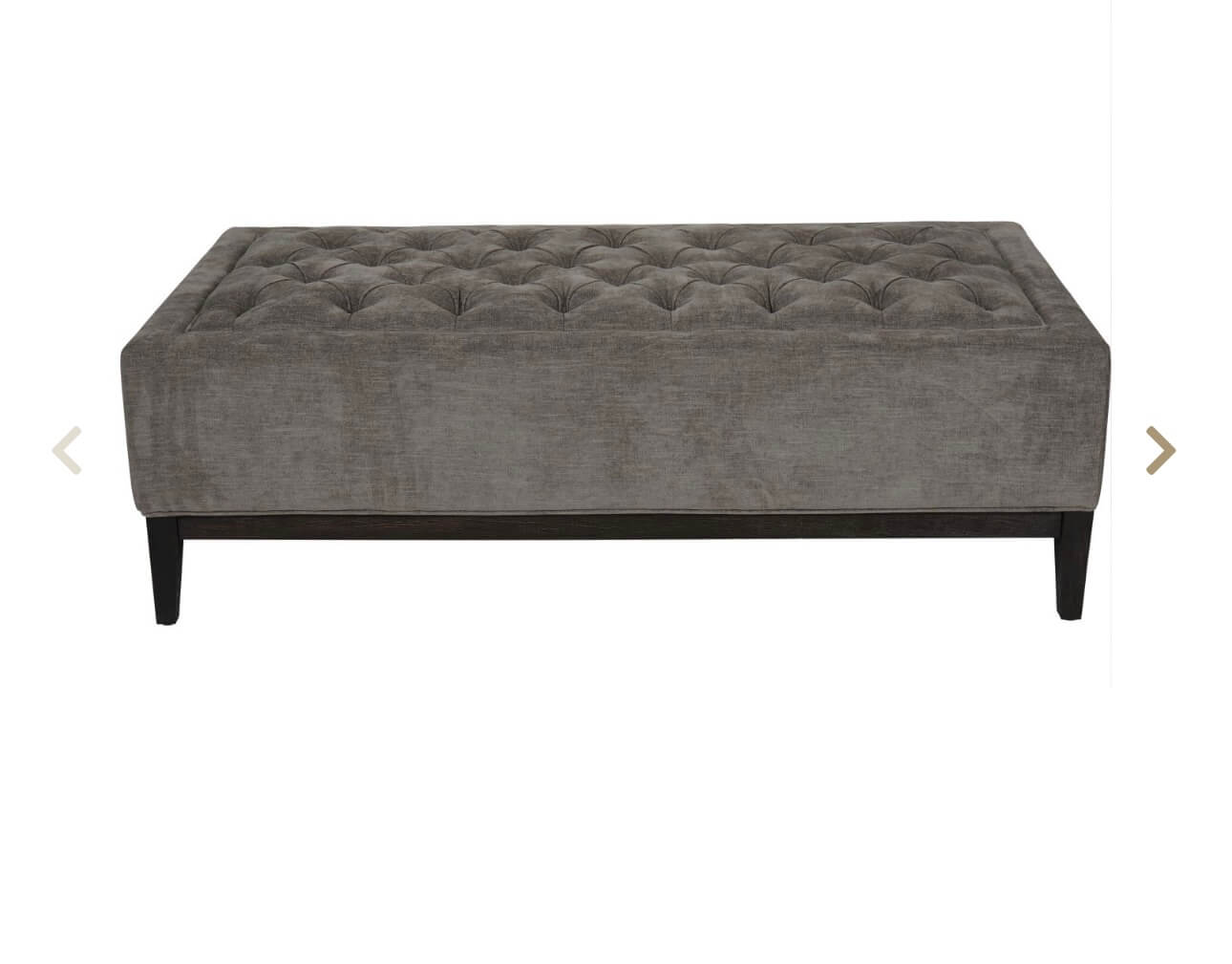 Luxe Warm Grey Fabric Ottoman