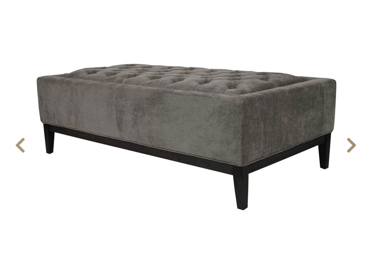 Luxe Warm Grey Fabric Ottoman
