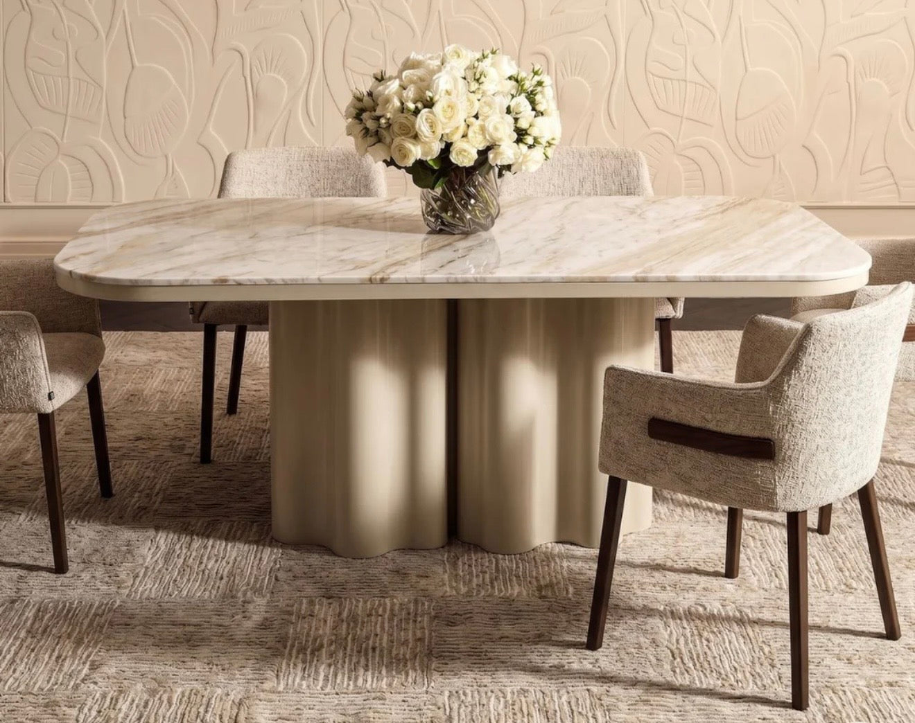 Liang & Emil Corinthian Gloss Ivory Dining Table