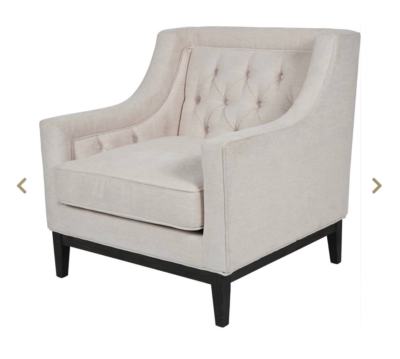Luxe Ivory Fabric Armchair