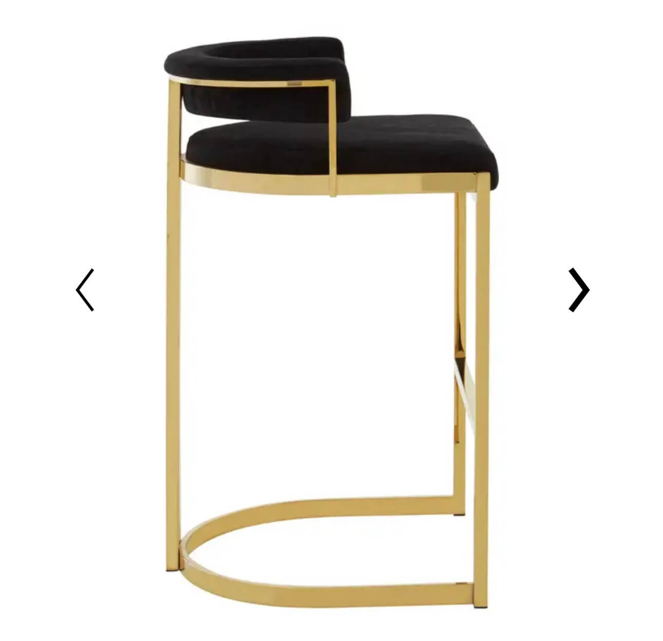 Black Velvet Gold Barstool