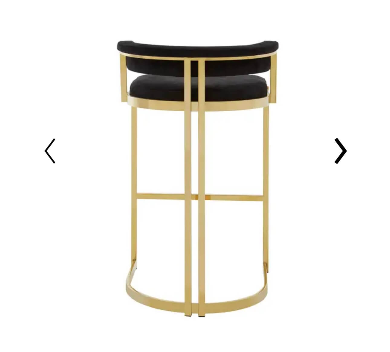 Black Velvet Gold Barstool