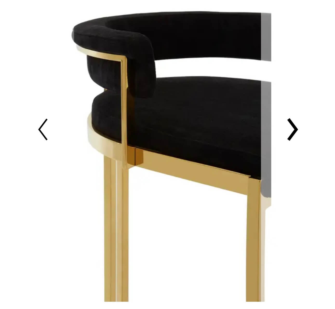 Black Velvet Gold Barstool