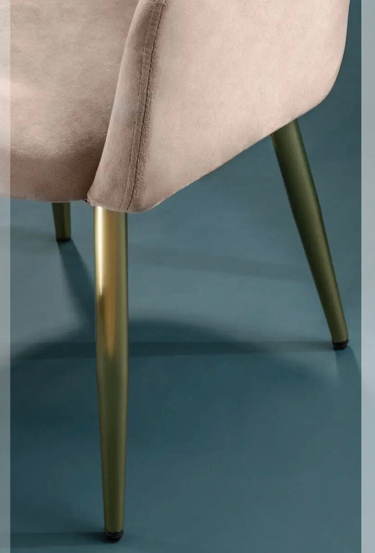 Chic Mink Velvet Dining Chair