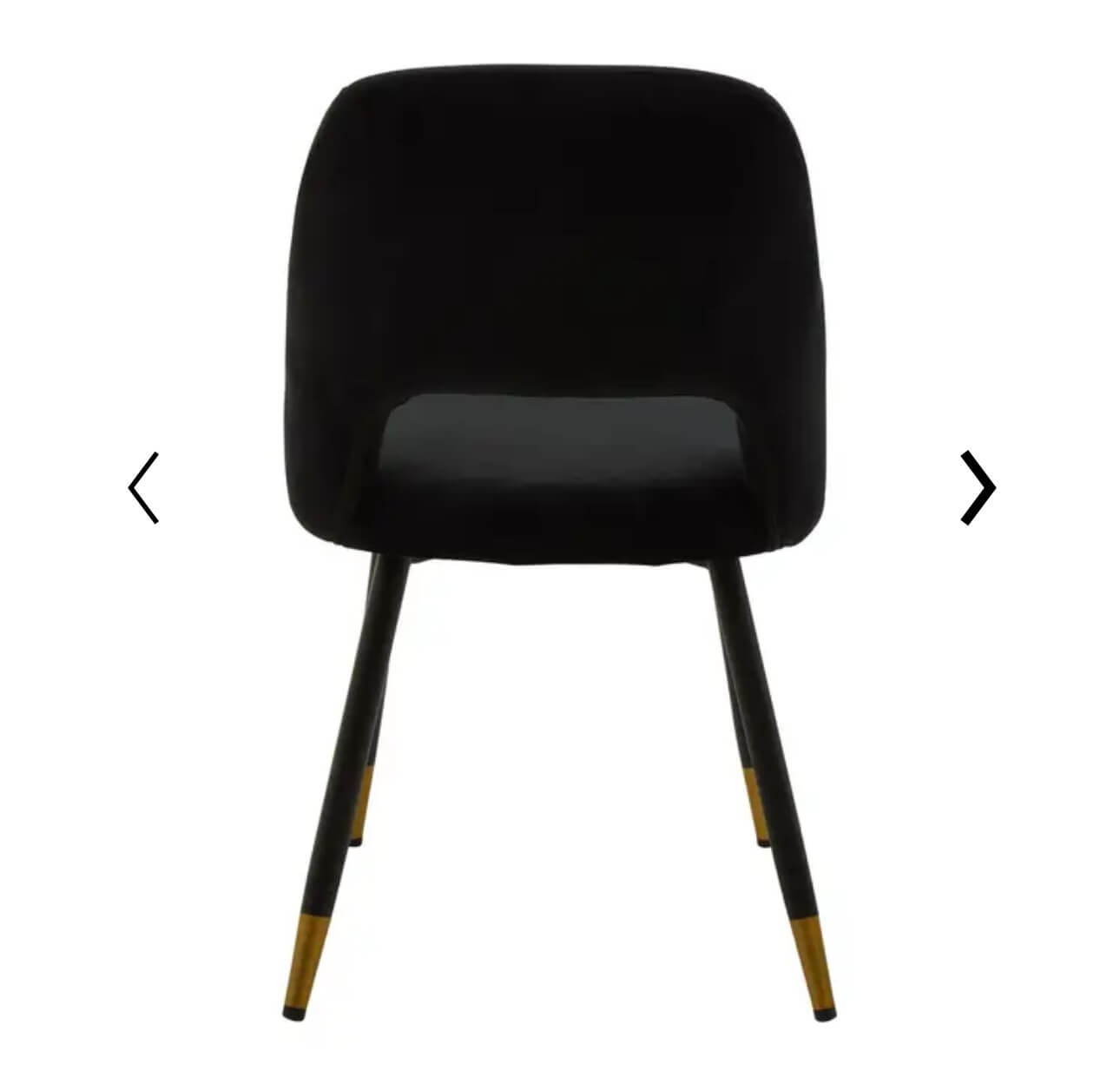 Black Velvet Gold Dipped Dining Chair