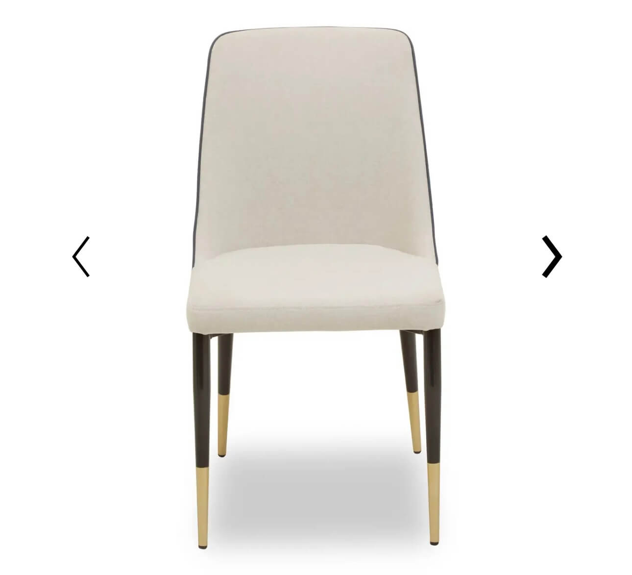 White Fabric Blue Leather Back Dining Chair