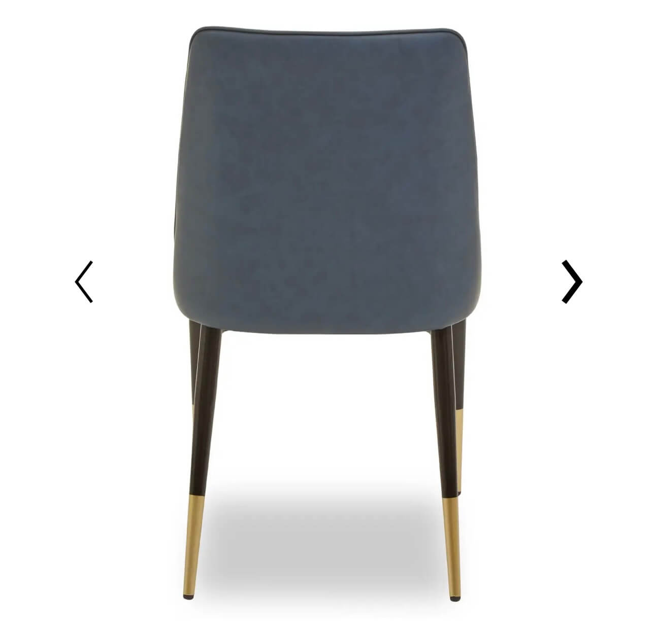 White Fabric Blue Leather Back Dining Chair