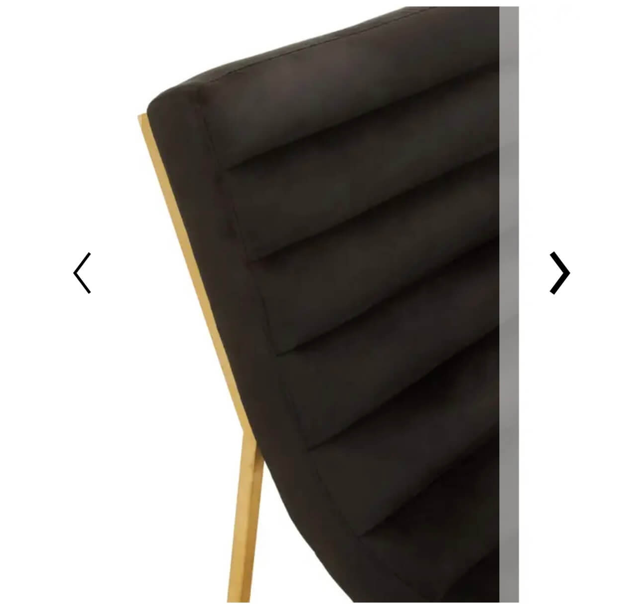 Matte Gold Black Velvet Occasional Chair