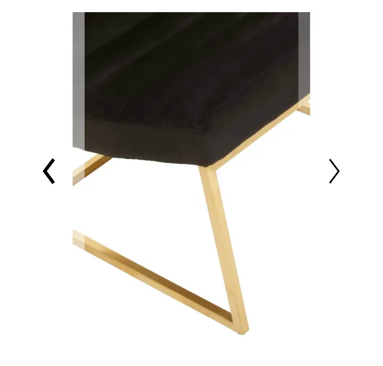 Matte Gold Black Velvet Occasional Chair