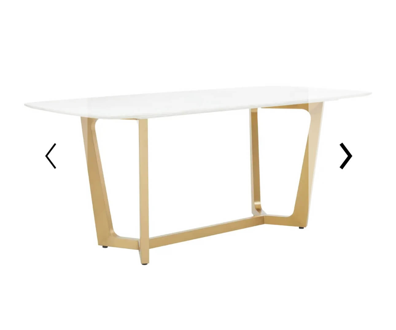 White Marble Brushed Gold Dining Table