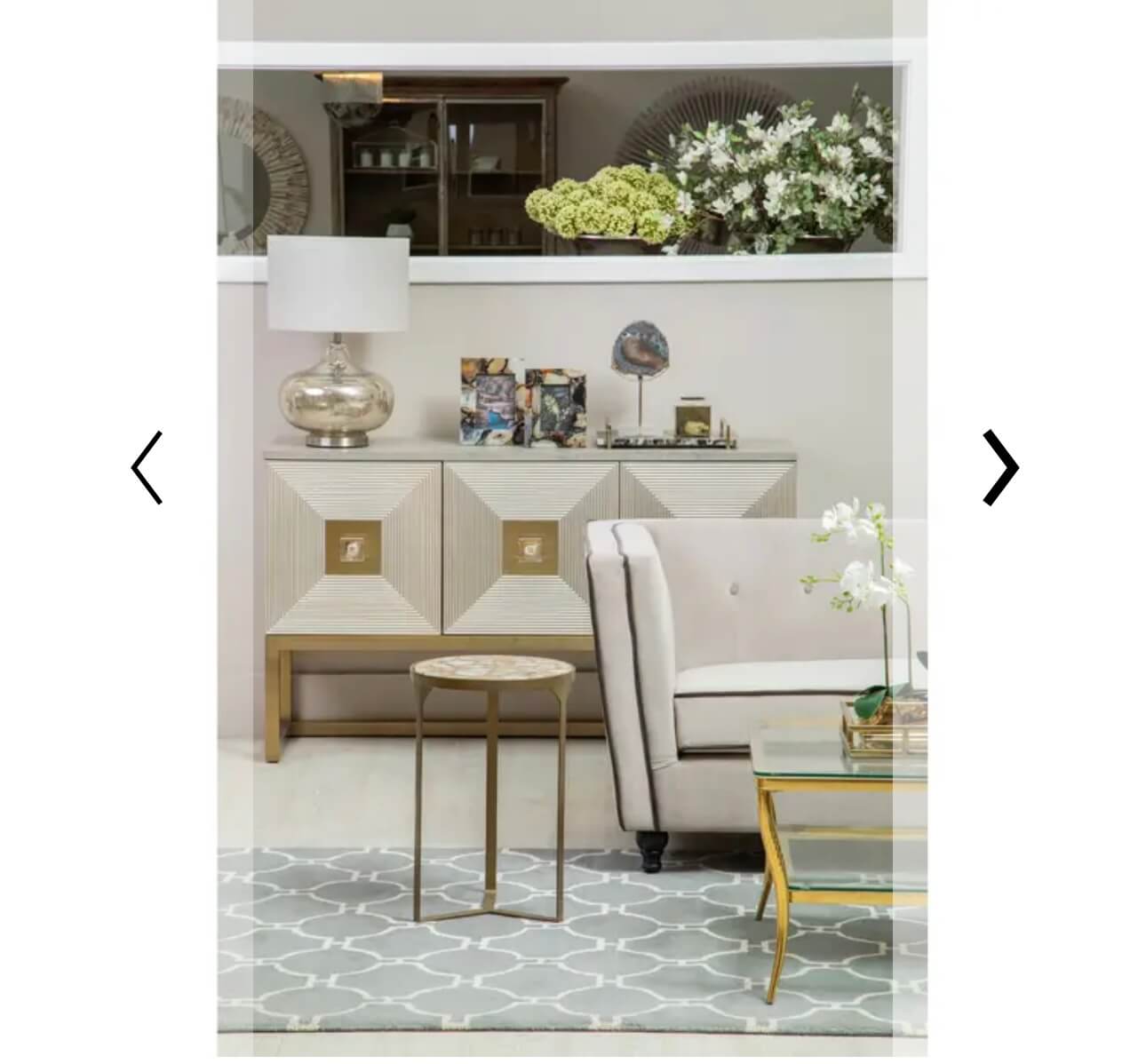 Silver Gold Detailed Sideboard