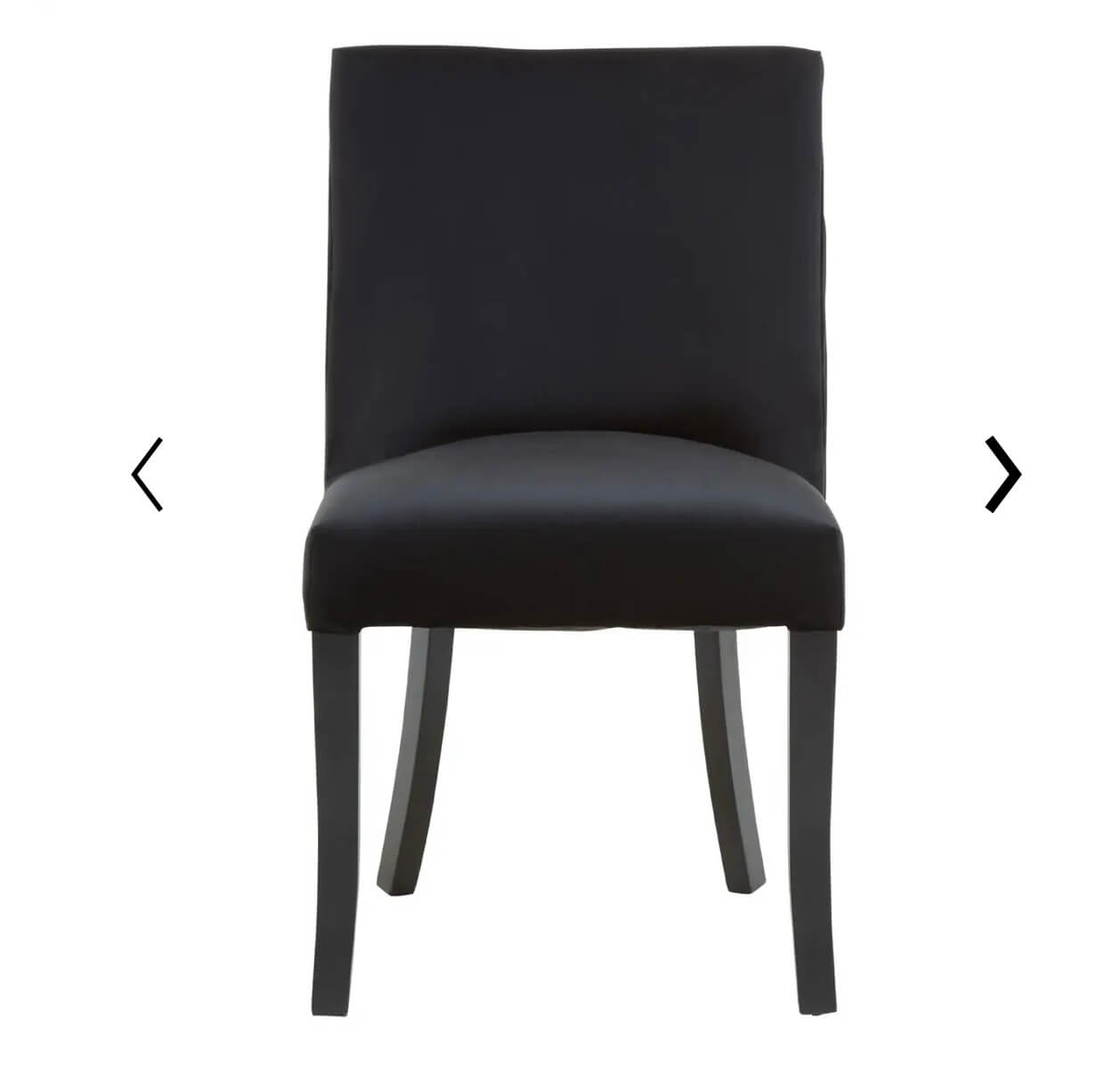 Black Velvet Pleated Back Dining Chair
