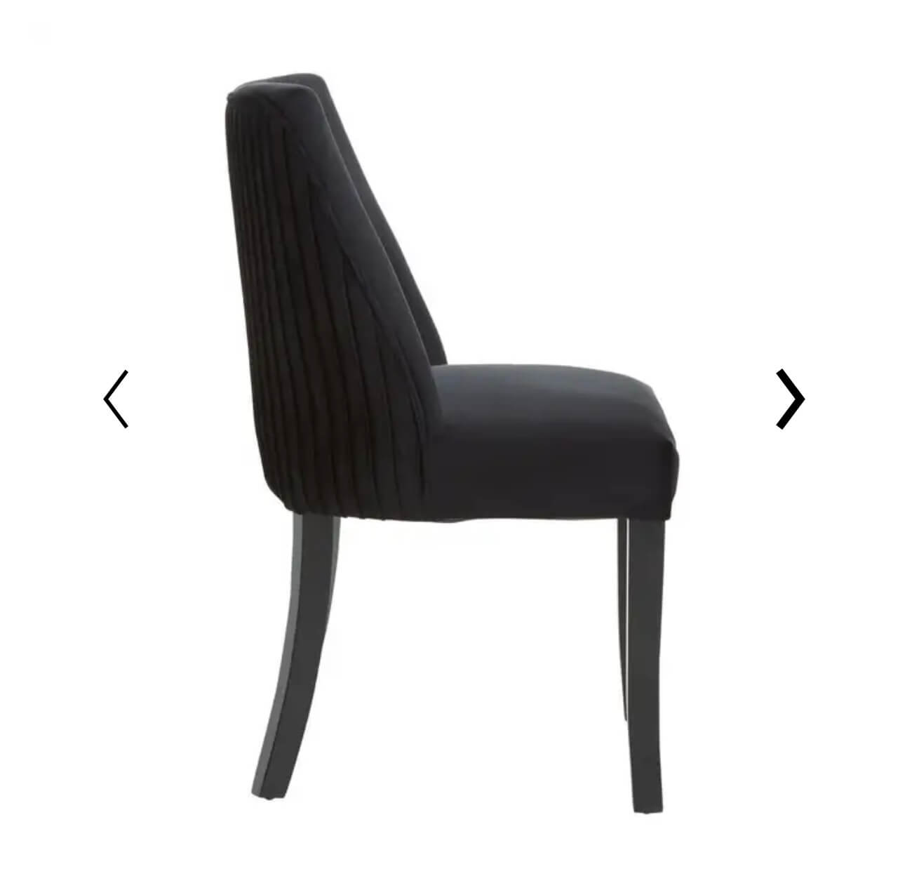 Black Velvet Pleated Back Dining Chair