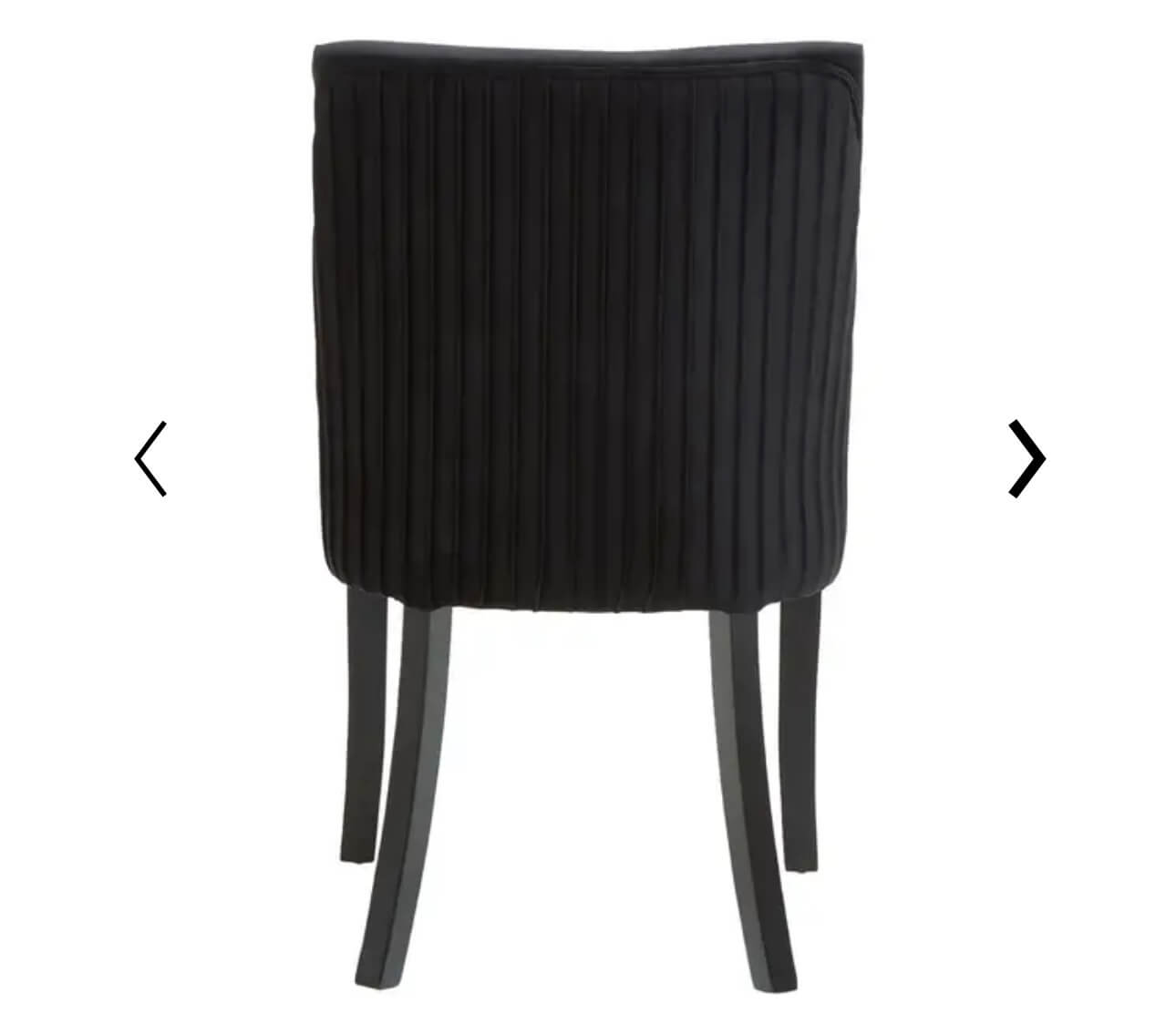 Black Velvet Pleated Back Dining Chair