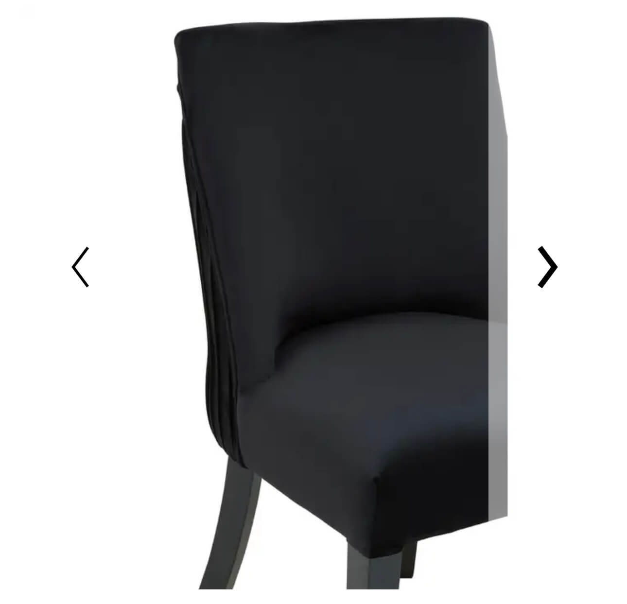 Black Velvet Pleated Back Dining Chair