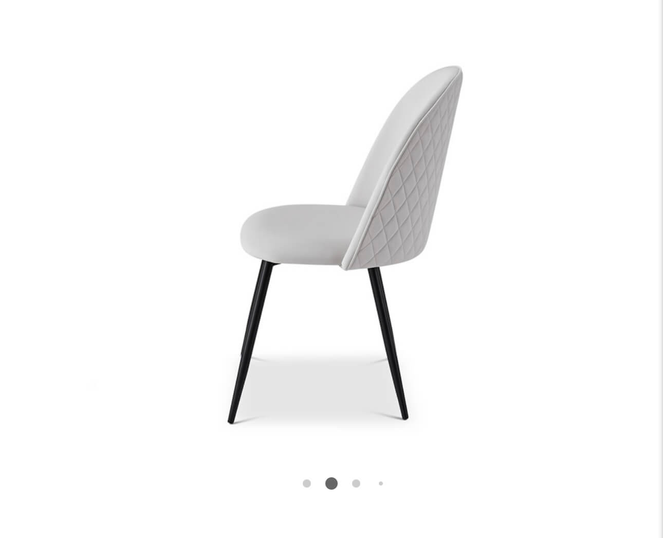 Set Of 2 Matte Light Grey Dining Chairs