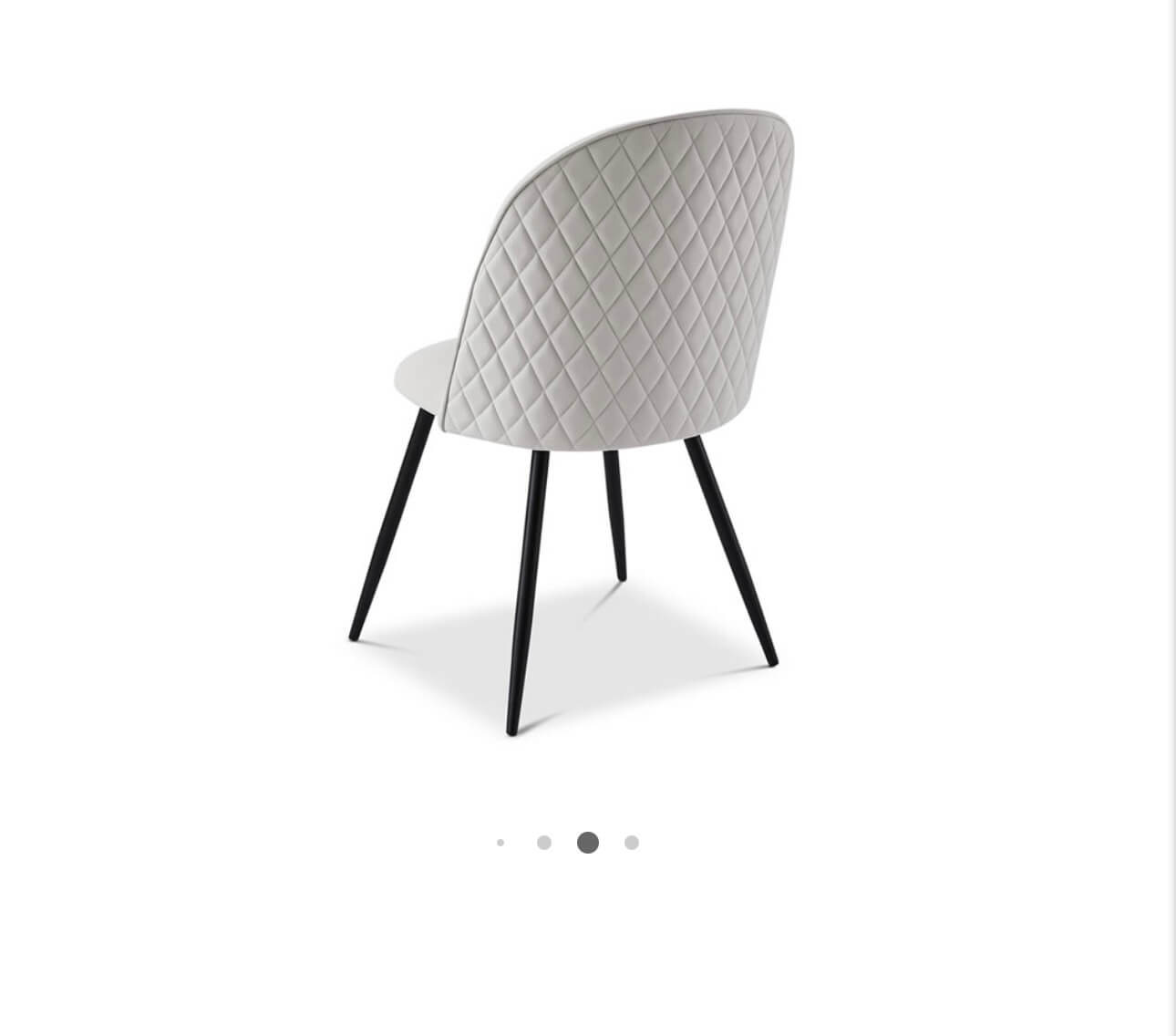 Set Of 2 Matte Light Grey Dining Chairs
