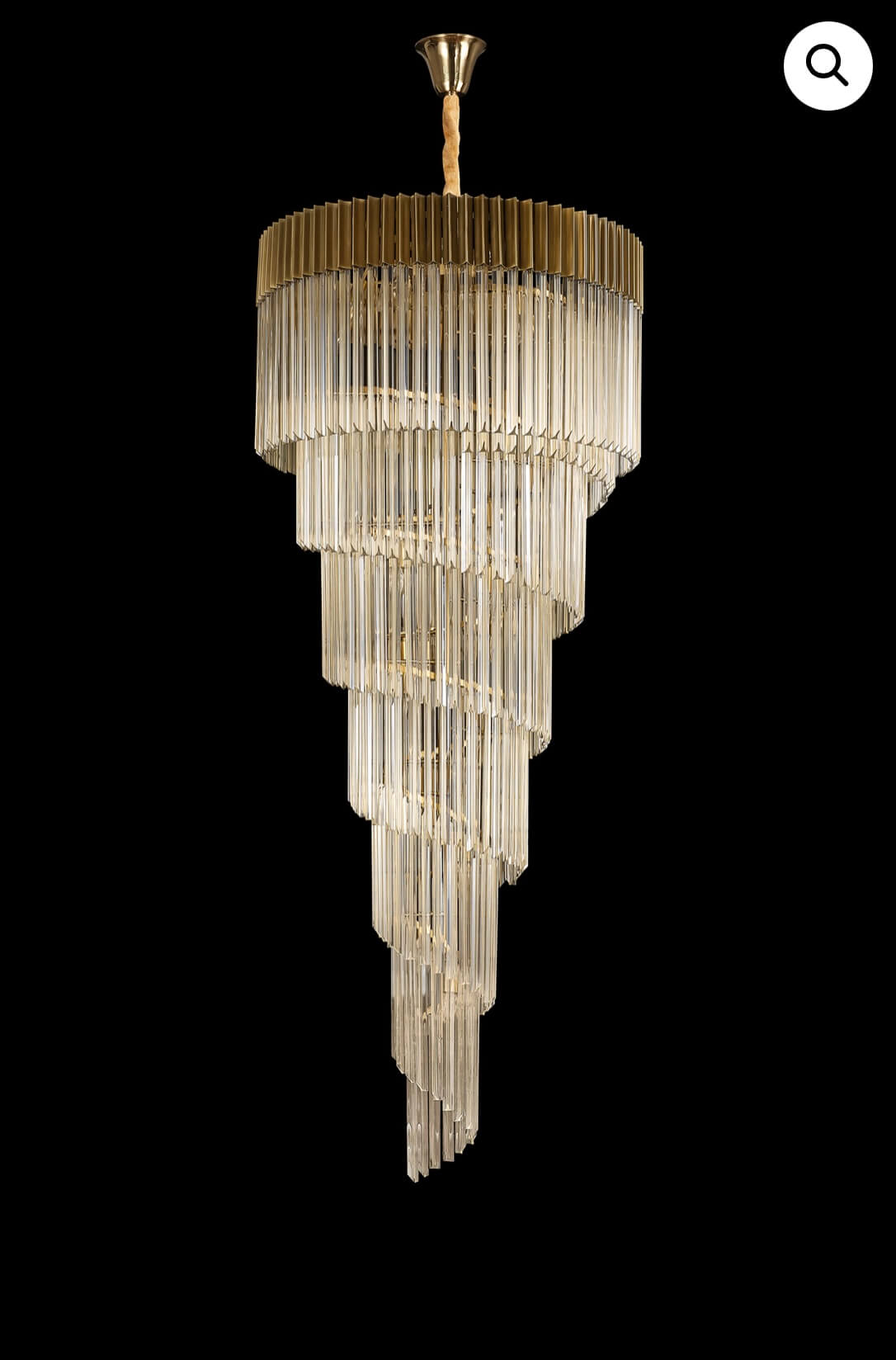 Chelsea Sculpted Glass Brass Stairwell Chandelier