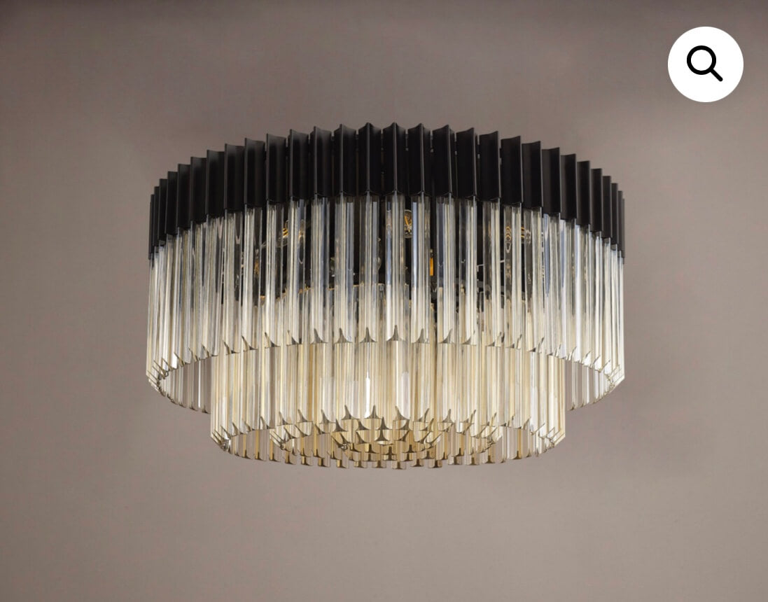 Chelsea Sculpted Glass Black Chandelier