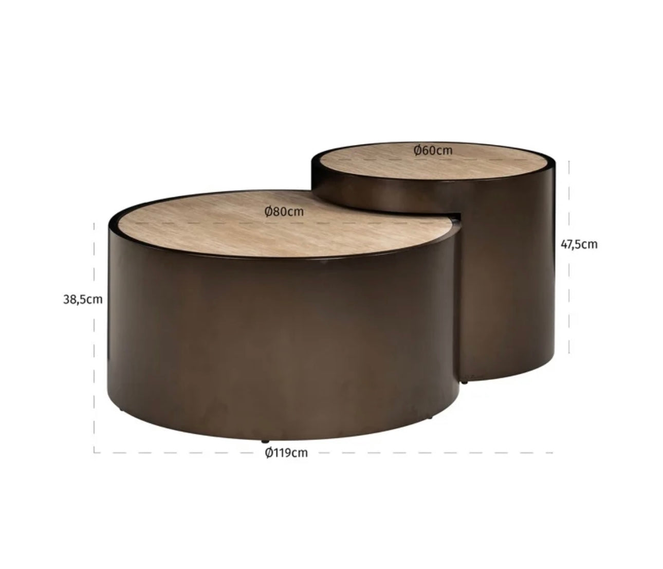Bronze Set Of 2 Coffee Table