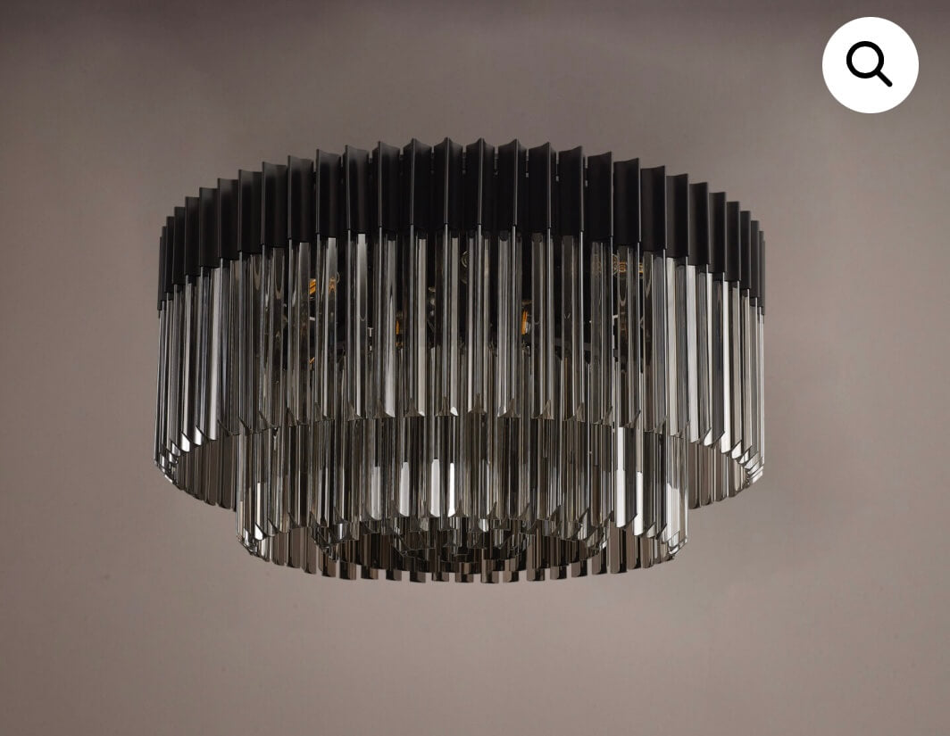 Chelsea Sculpted Glass Black Smoke Chandelier