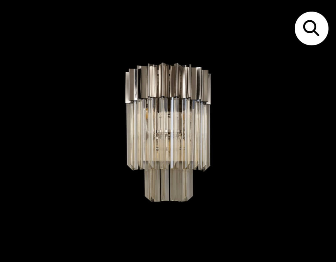 Chelsea Sculpted Glass Nickel Wall Light