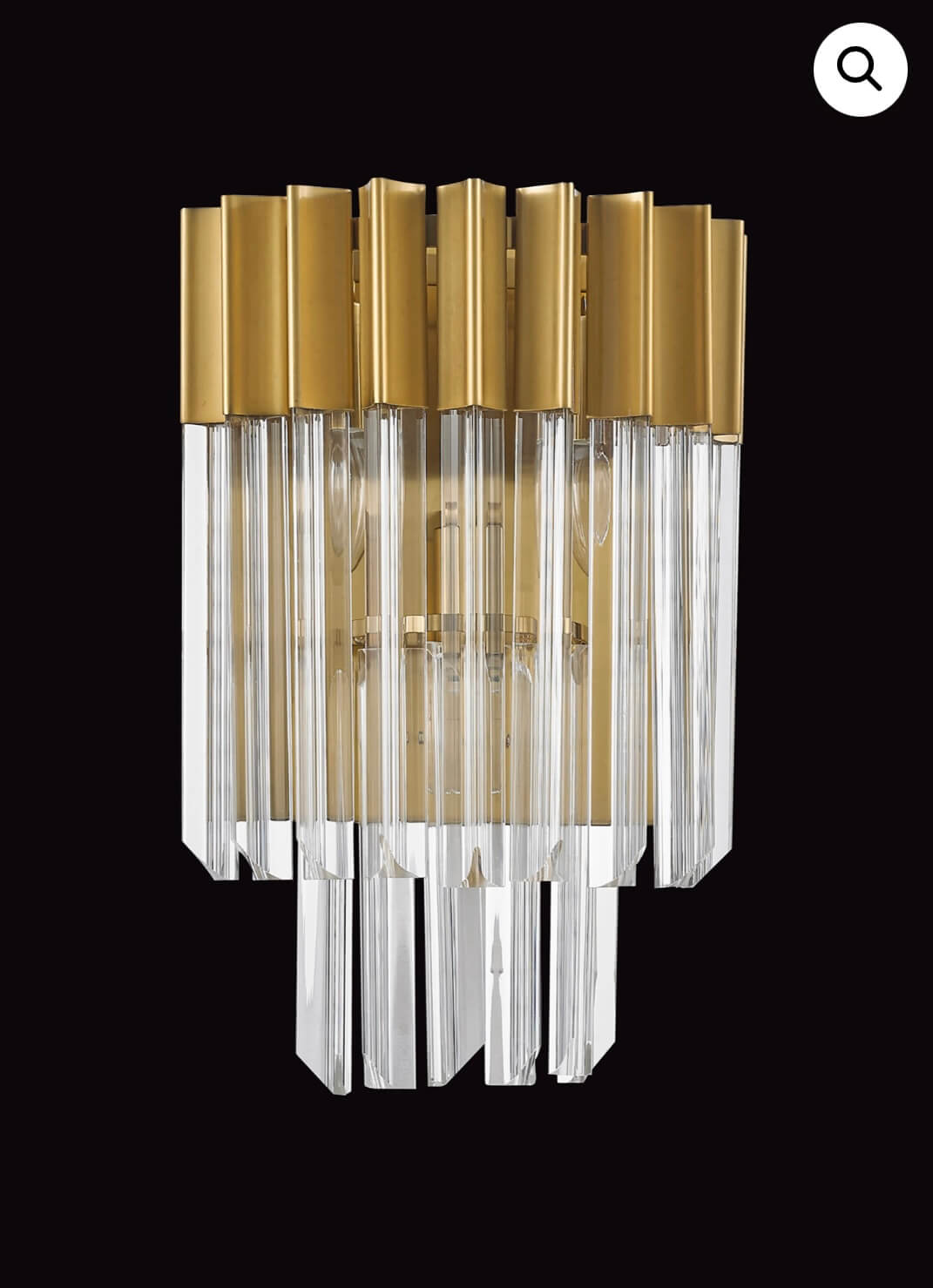 Chelsea Sculpted Glass Brass Wall Light
