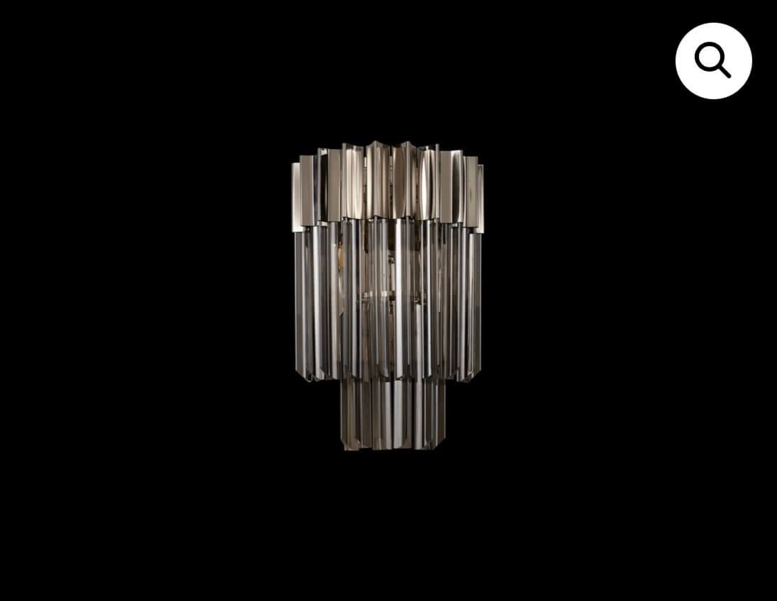 Chelsea Sculpted Glass Nickel Smoke Wall Light