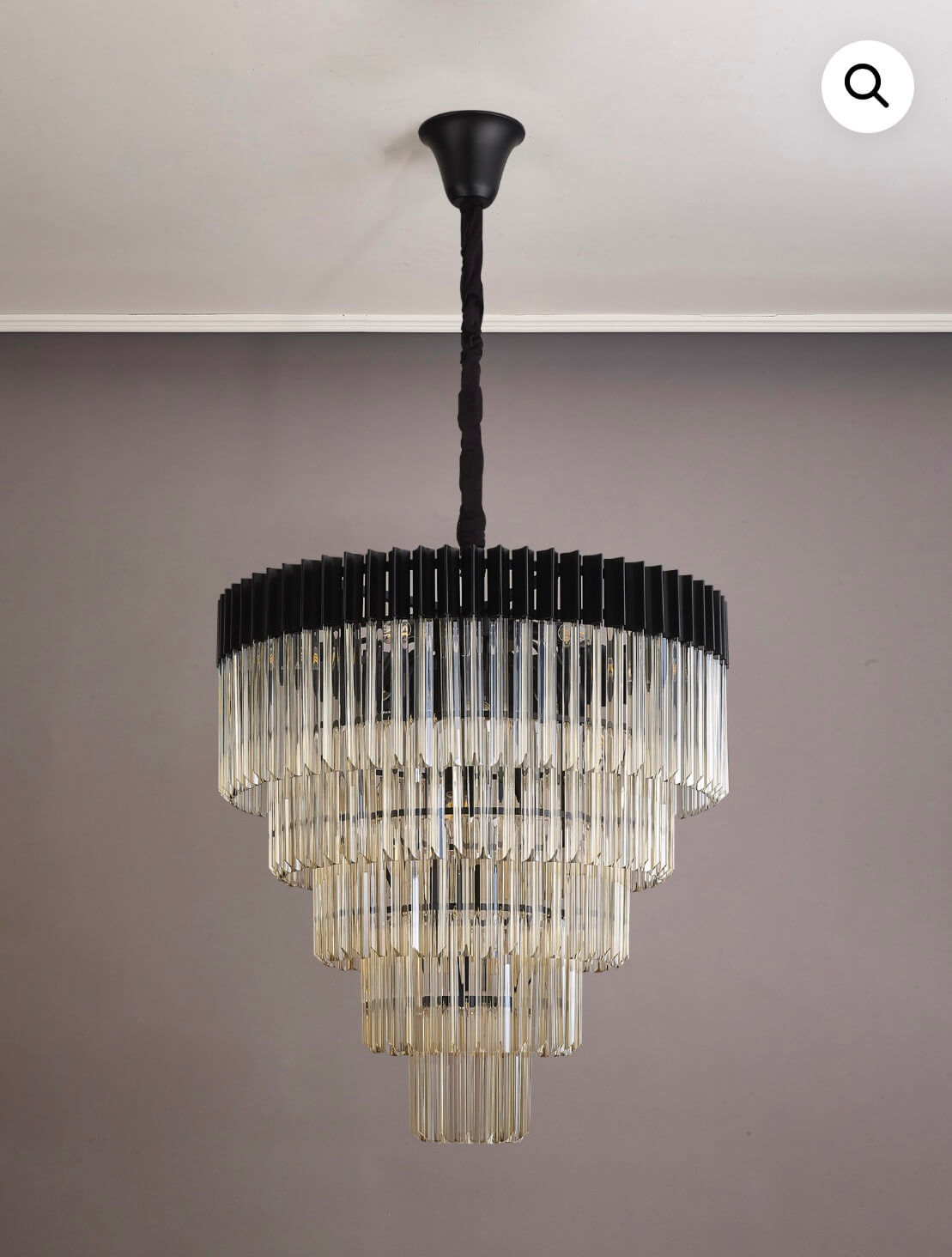 Chelsea Sculpted Glass Nickel Drop Chandelier