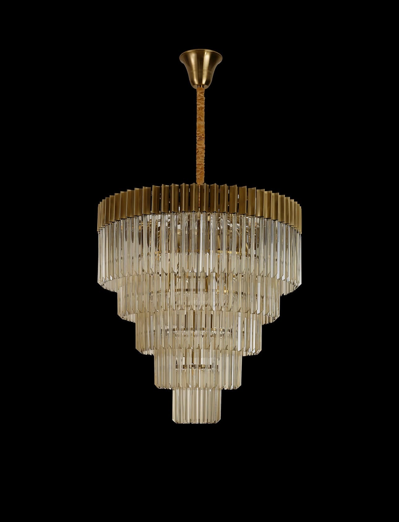 Chelsea Sculpted Glass Brass Drop Chandelier