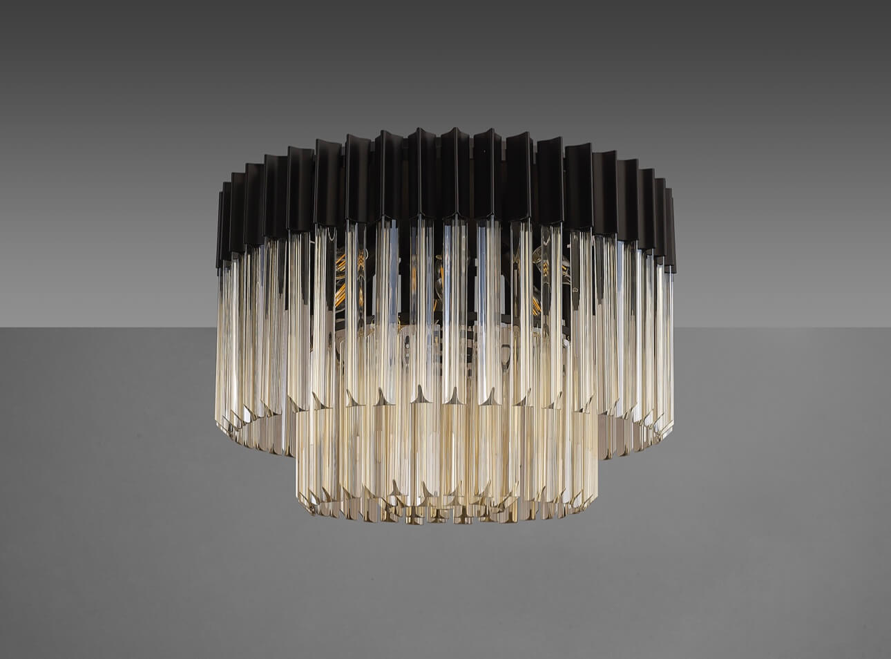 Chelsea Sculpted Glass Black 60cm Chandelier