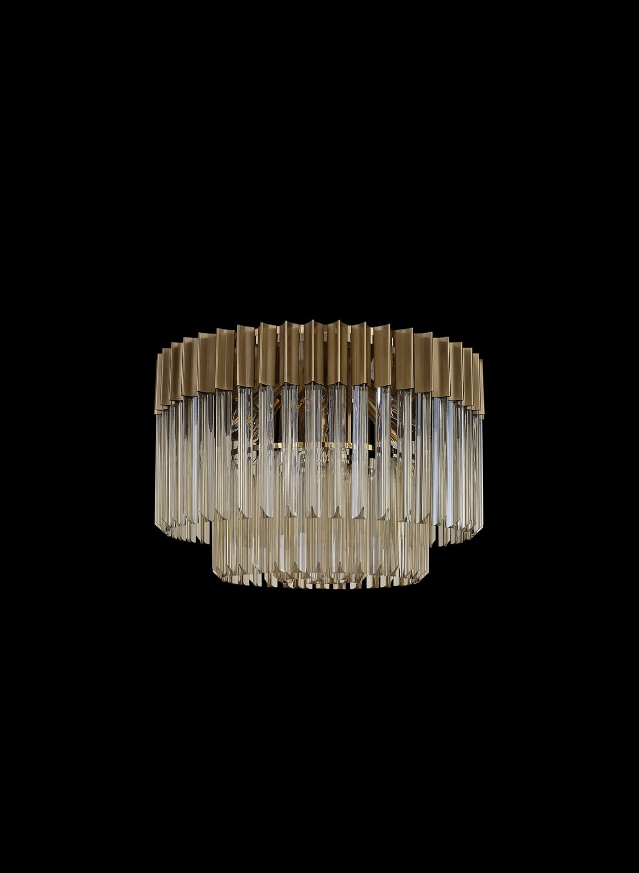 Chelsea Sculpted Glass Brass 60cm Chandelier