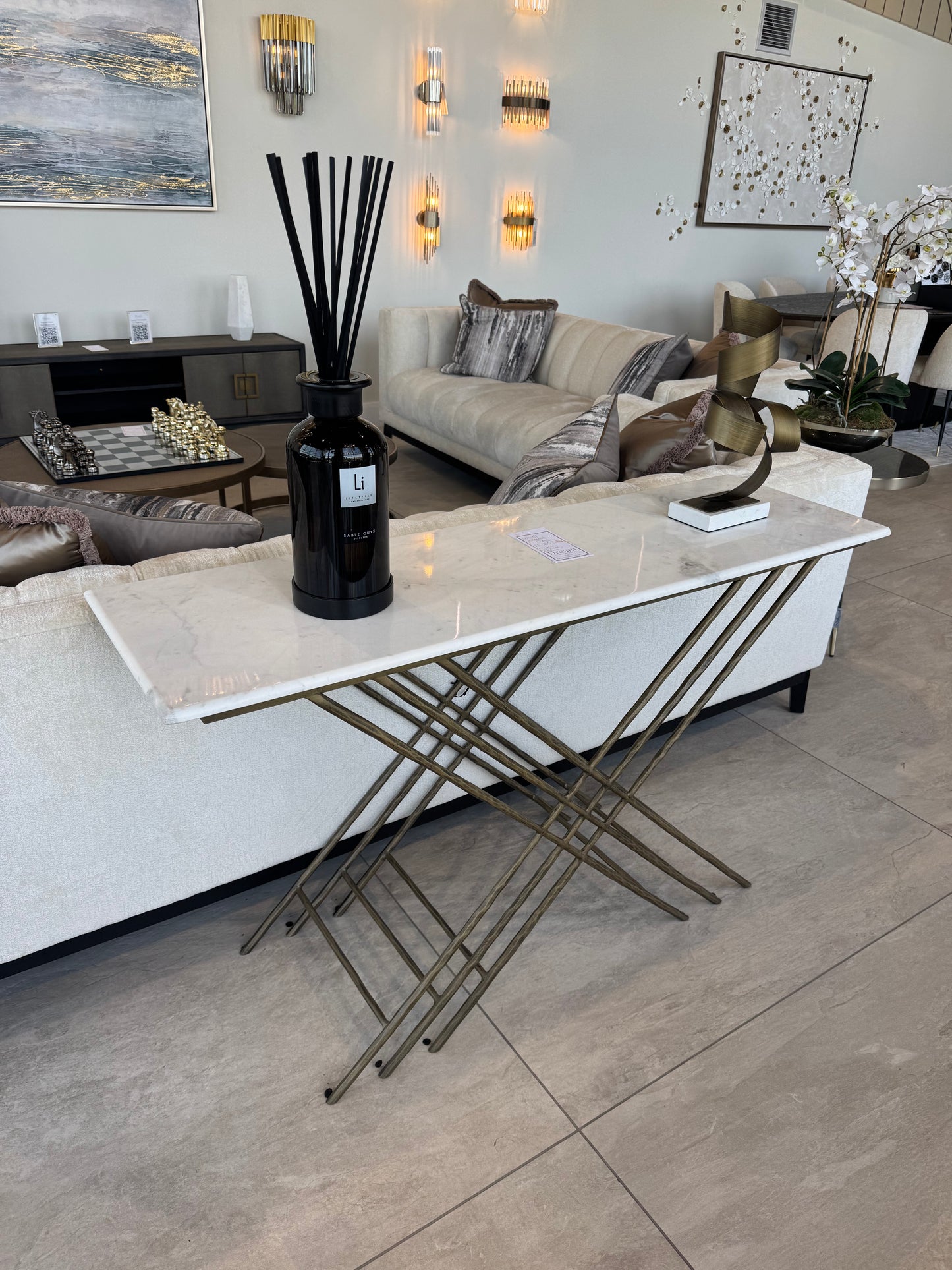 White Marble Console Table