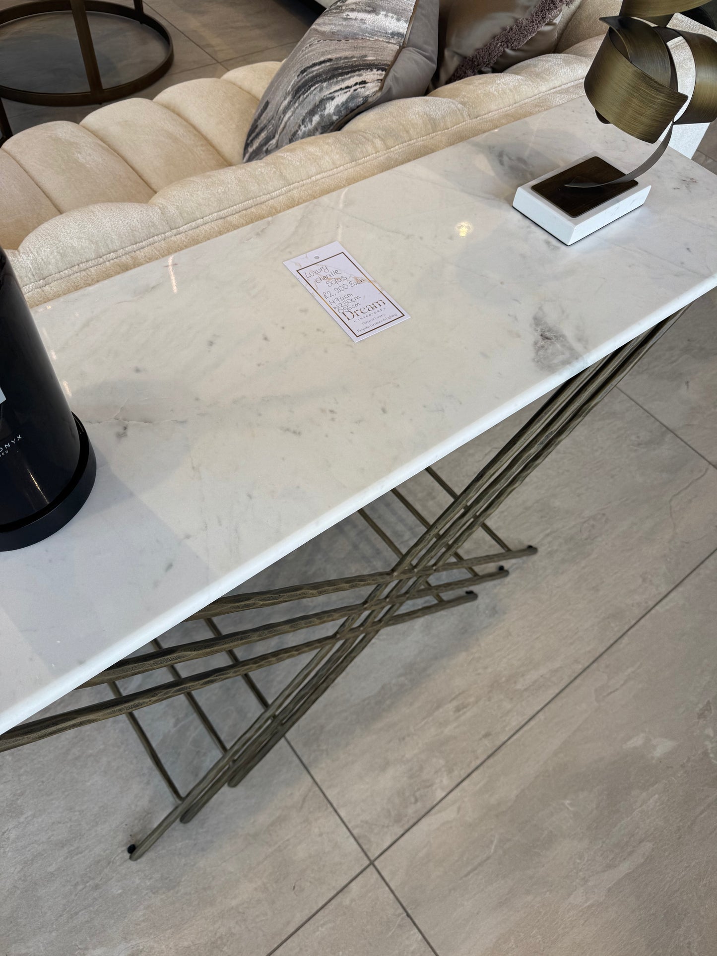 White Marble Console Table