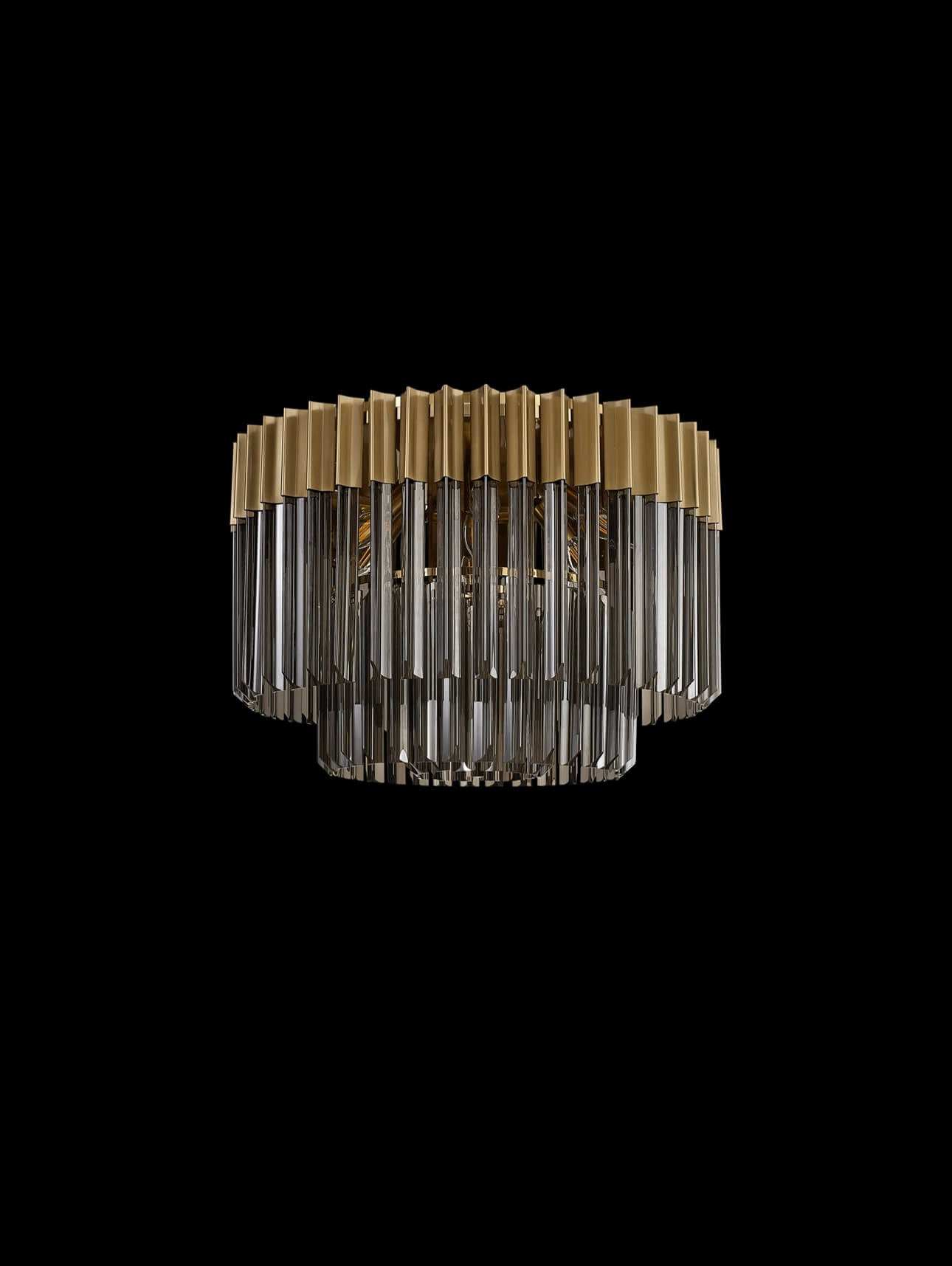 Chelsea Sculpted Glass Brass Smoked 60cm Chandelier