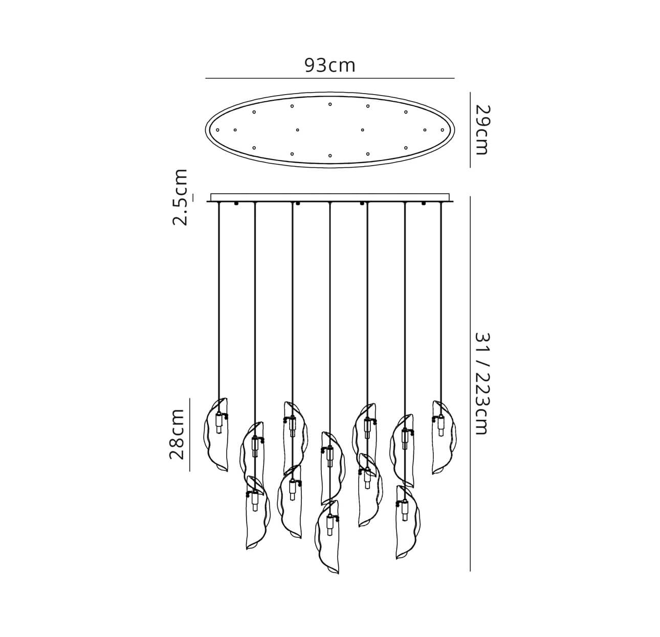 Aurora Oval Pendant Cluster