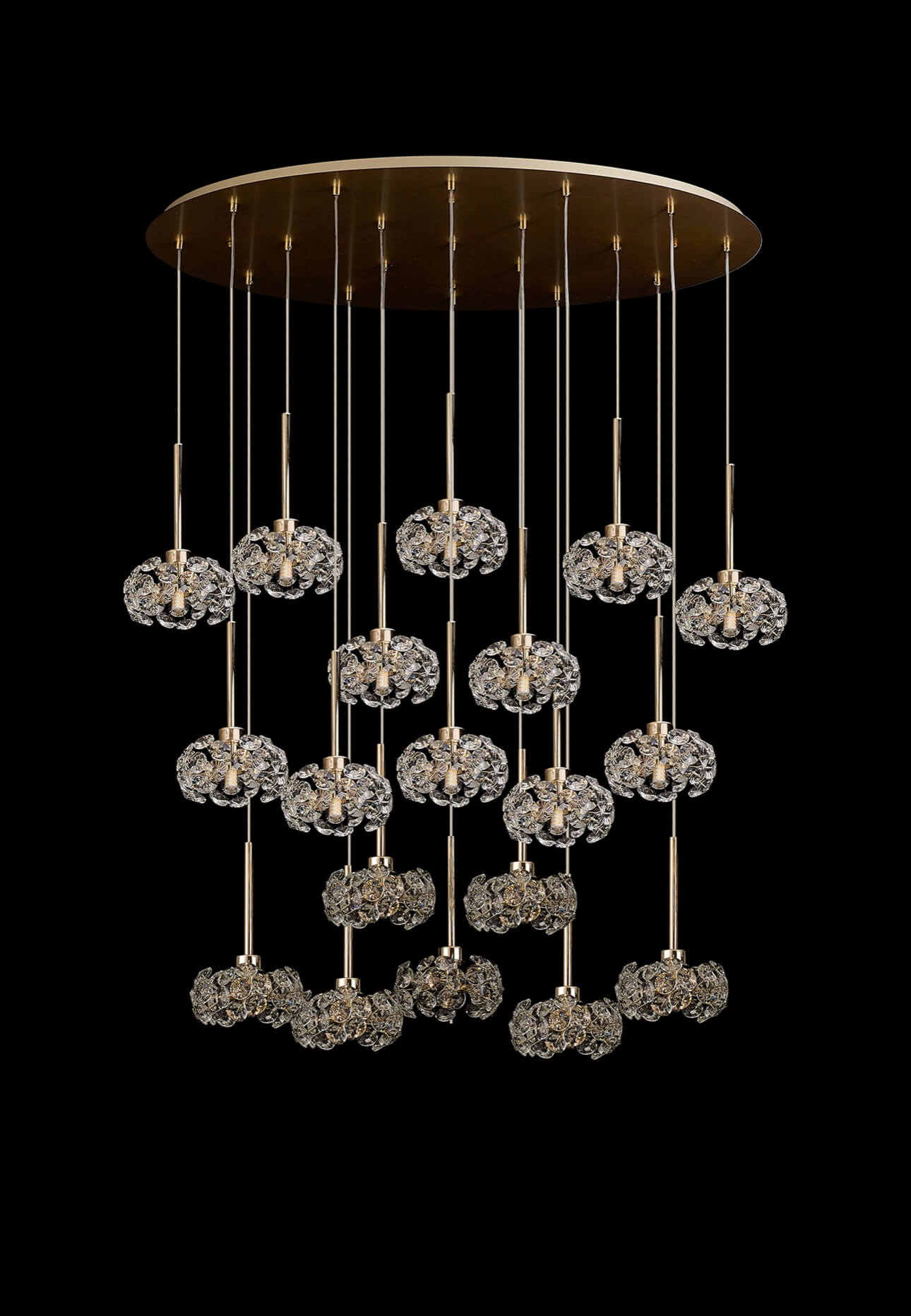 Belgrave Crystal Gold Oval Cluster Pendant