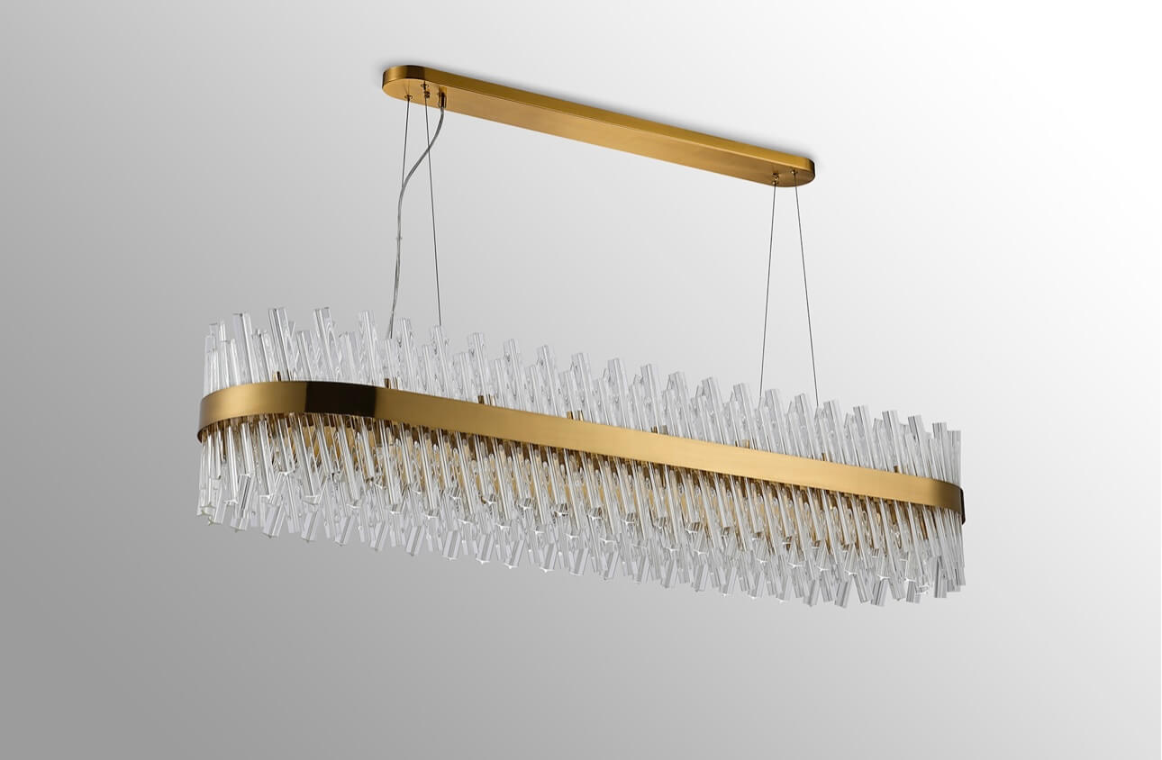 Bond Street Brass Rectangular Chandelier