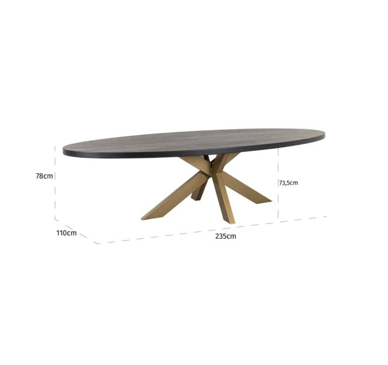 Ritz Black Oak Oval Table