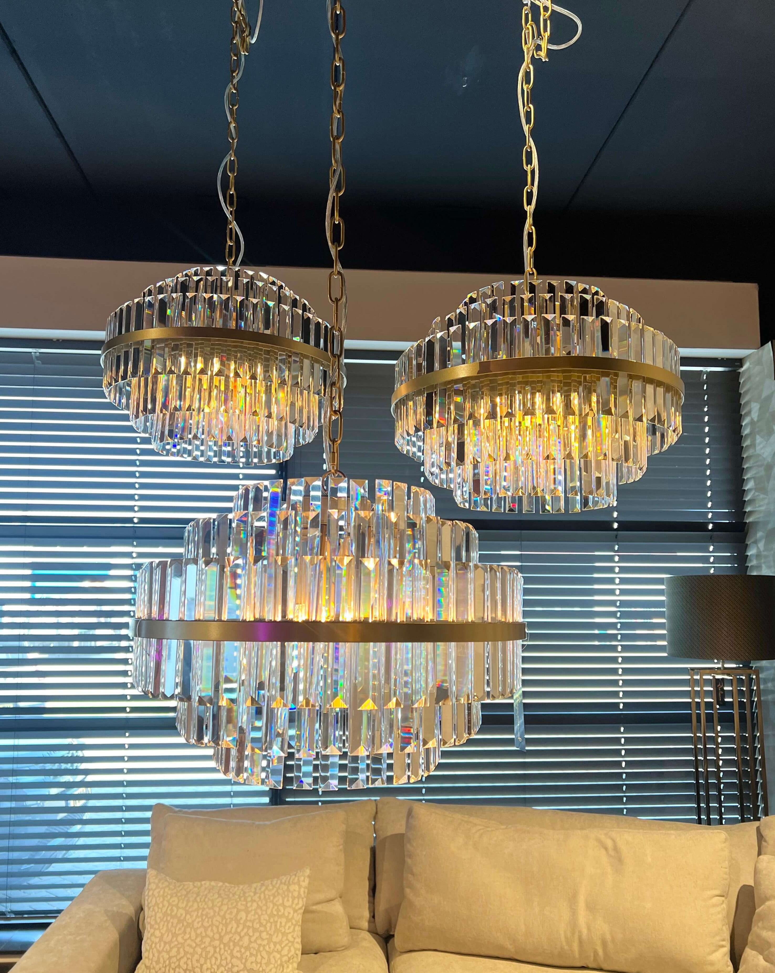 Brushed Gold Crystal Chandelier – Dream Interiors