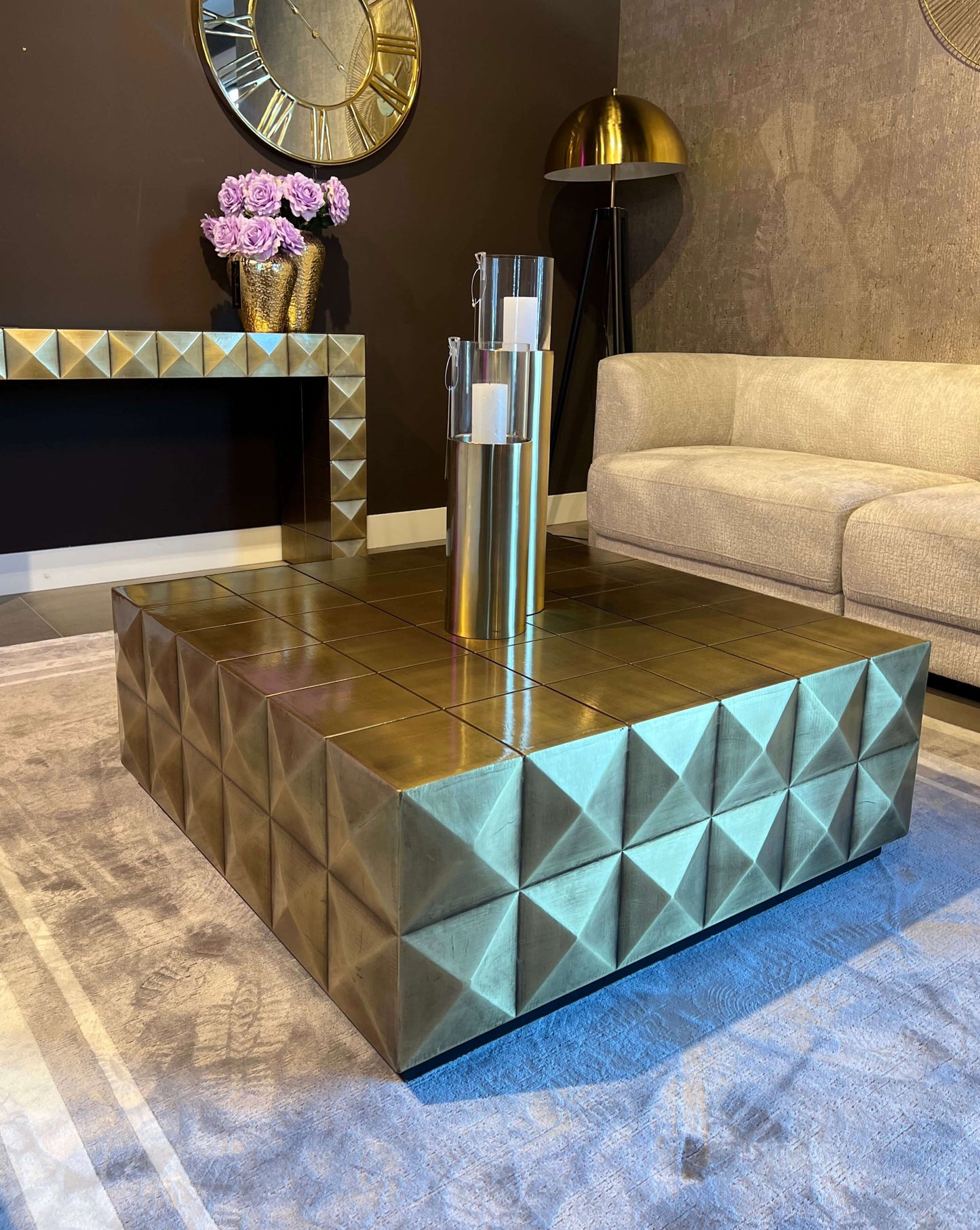 Luxe Brushed Gold Coffee Table