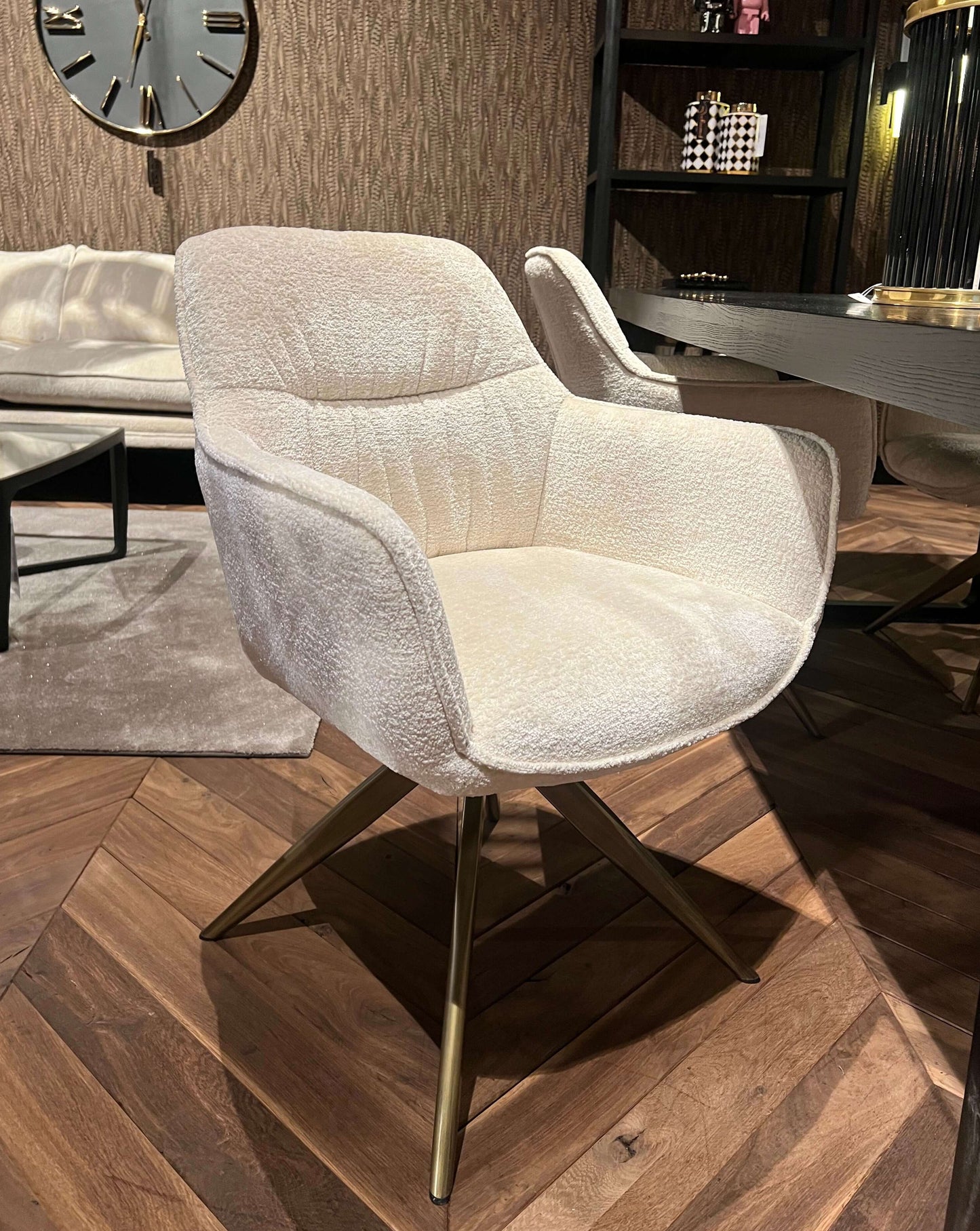 Luxury Chenille Swivel Armchair